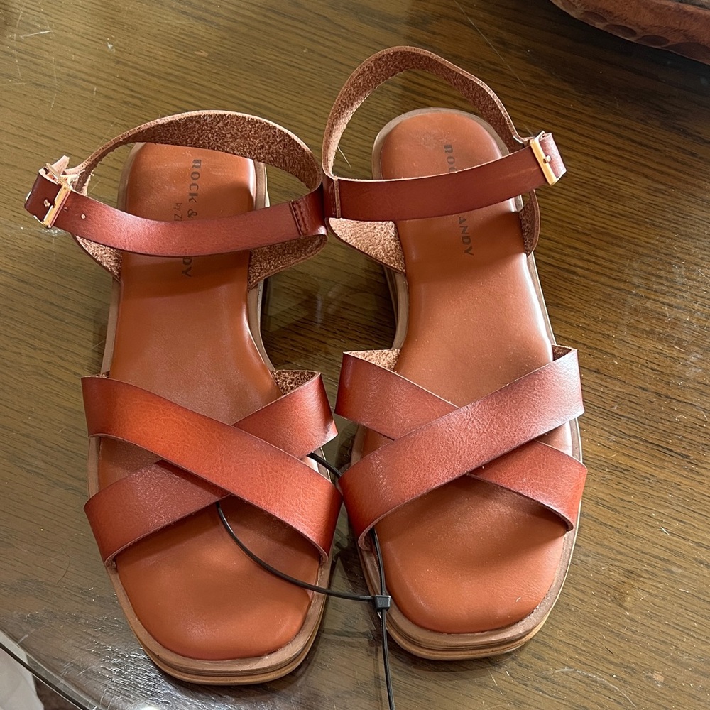 Rock & Candy Tan Leather Sandals NWT